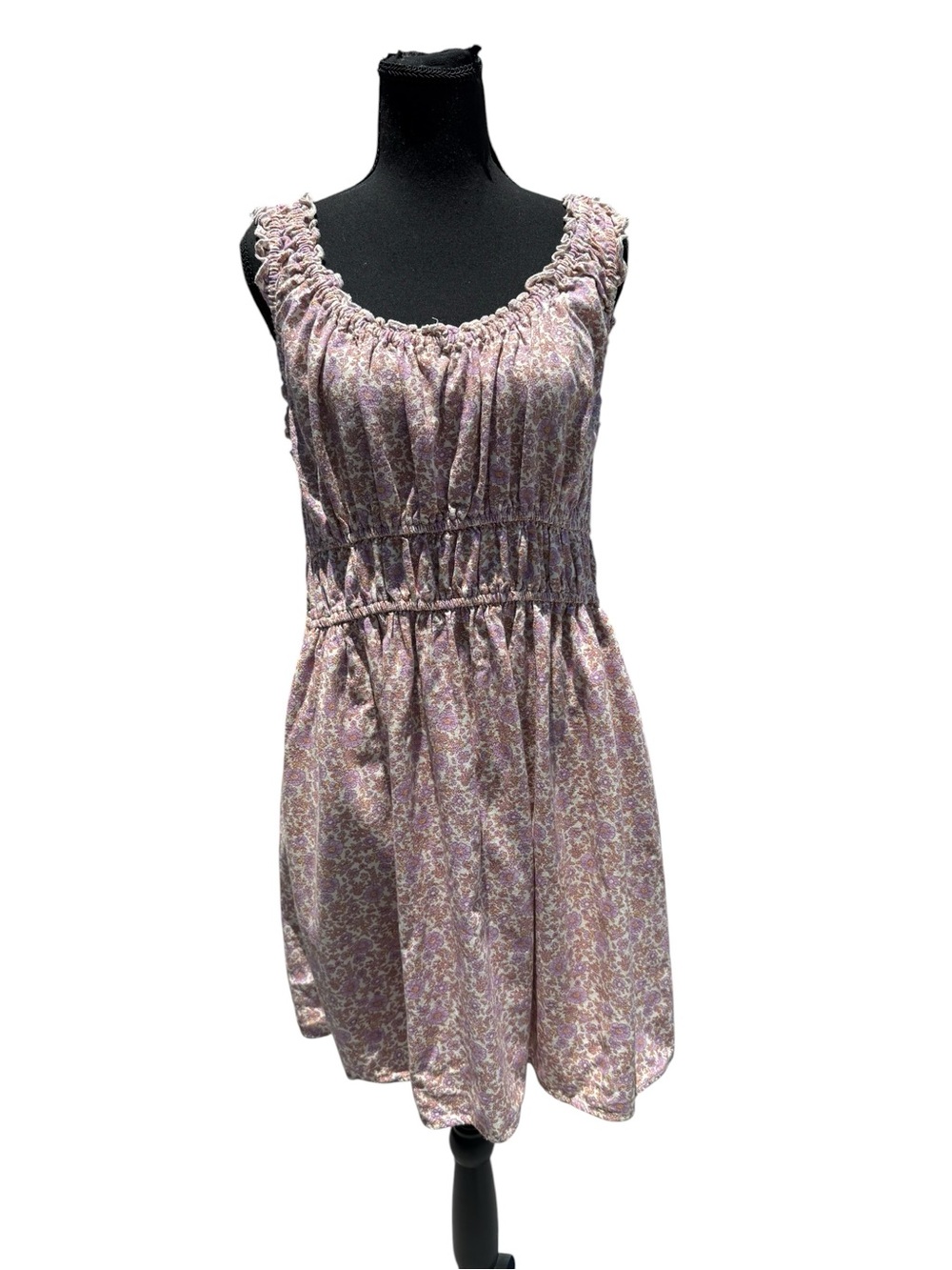 American Age Lavender Floral Sleeveless Mini Dress
